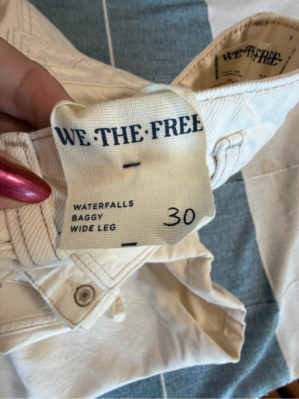 We the Free Waterfall Baggy Wide Leg- Cream/Ivory - Picture 11 of 16